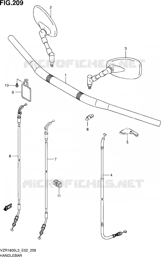 GUIDON (VZR1800ZL3 E19) Suzuki MOTO 1800 INTRUDER 2013  VZR1800Z L3 (E02)