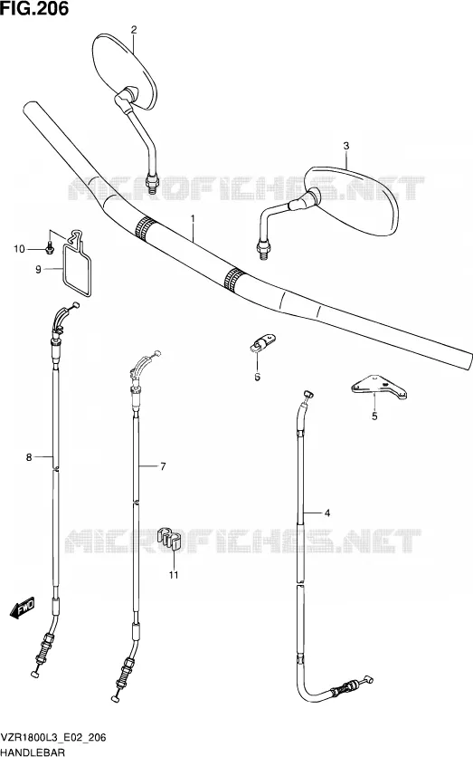 GUIDON (VZR1800L3 E24) Suzuki MOTO 1800 INTRUDER 2013  VZR1800Z L3 (E24)